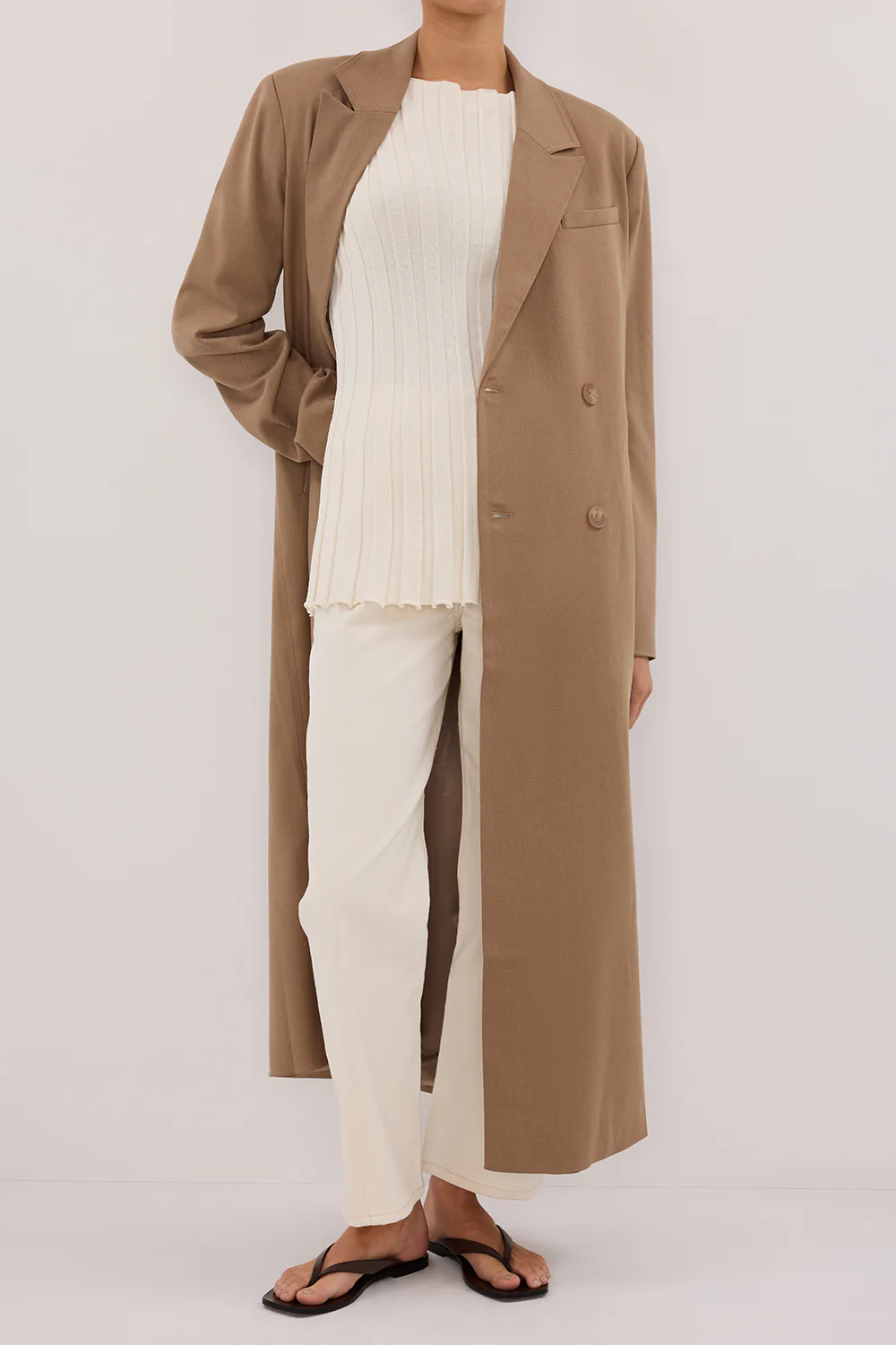CELINA TAN WOOL BLEND COAT - Gamepaces