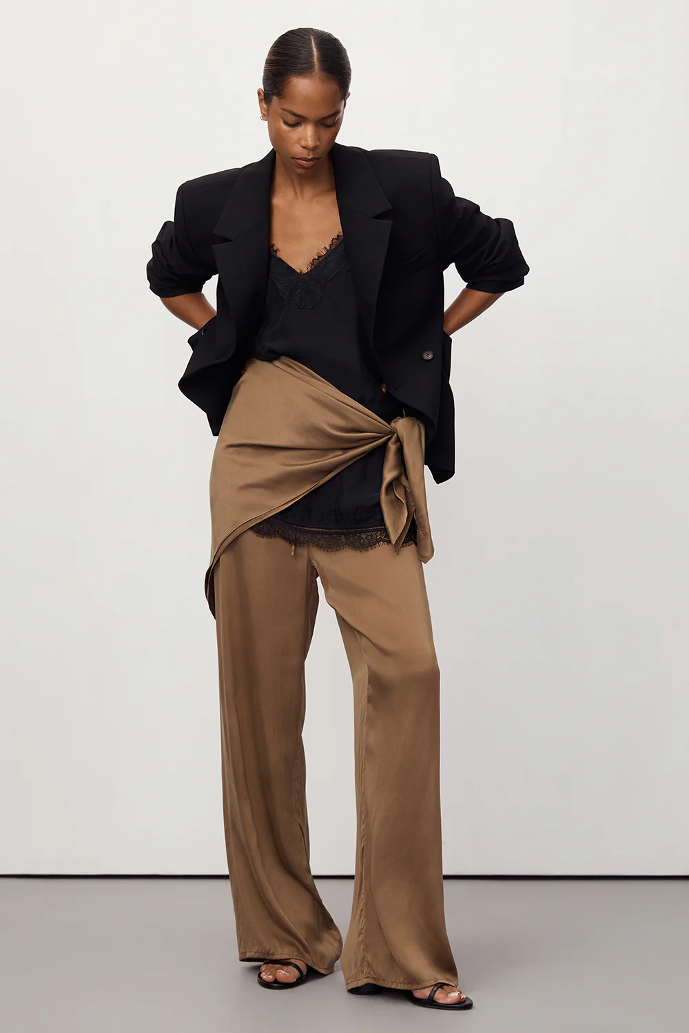 PERCY CHESTNUT SILK PANT - Gamepaces