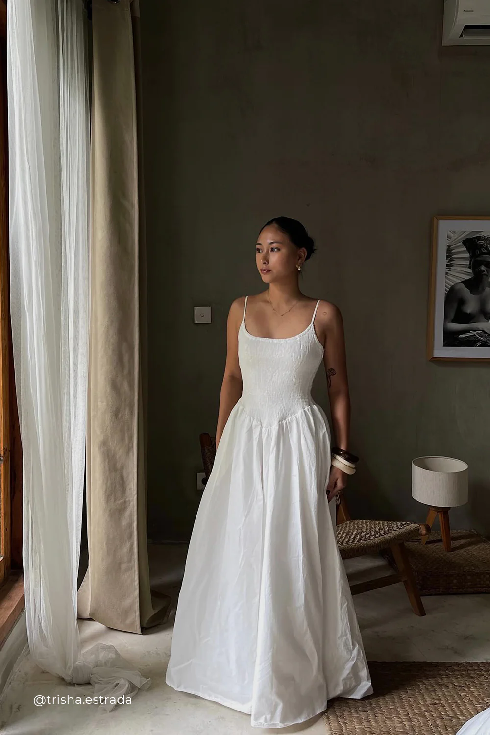 MILANO WHITE COTTON MIDI DRESS - Gamepaces