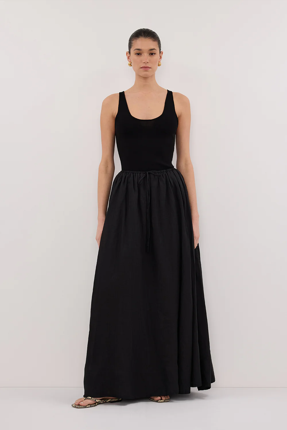 LAYNE BLACK RAMIE MAXI SKIRT - Gamepaces