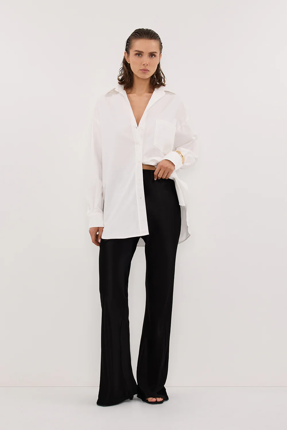 NIKKI BLACK SATIN BIAS PANT - Gamepaces