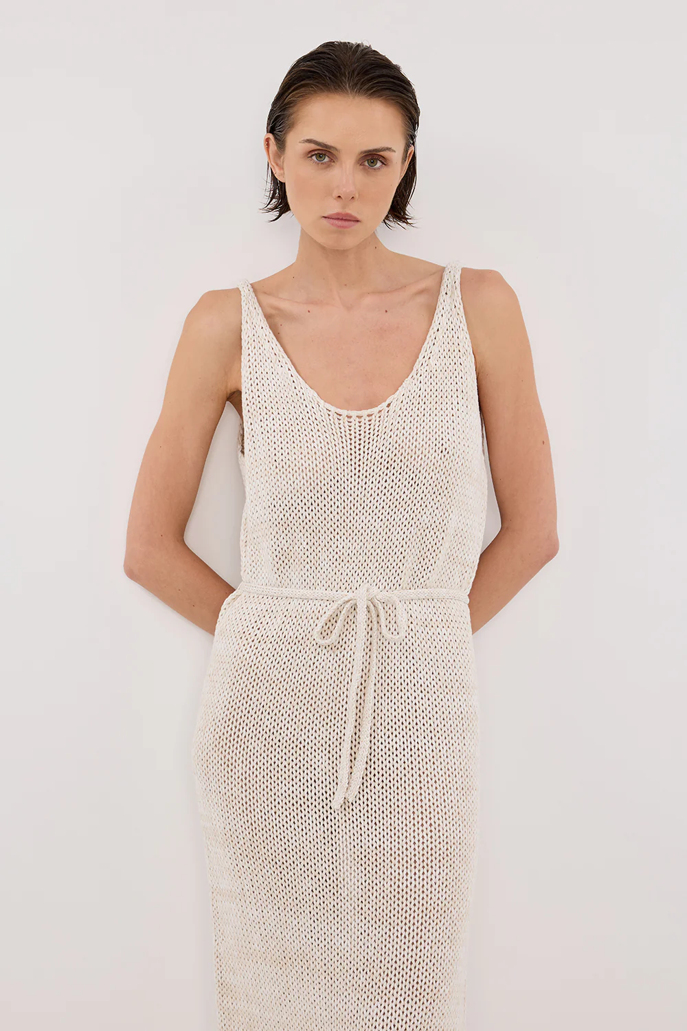 HEIDI CREAM MARLE KNIT MAXI DRESS - Gamepaces