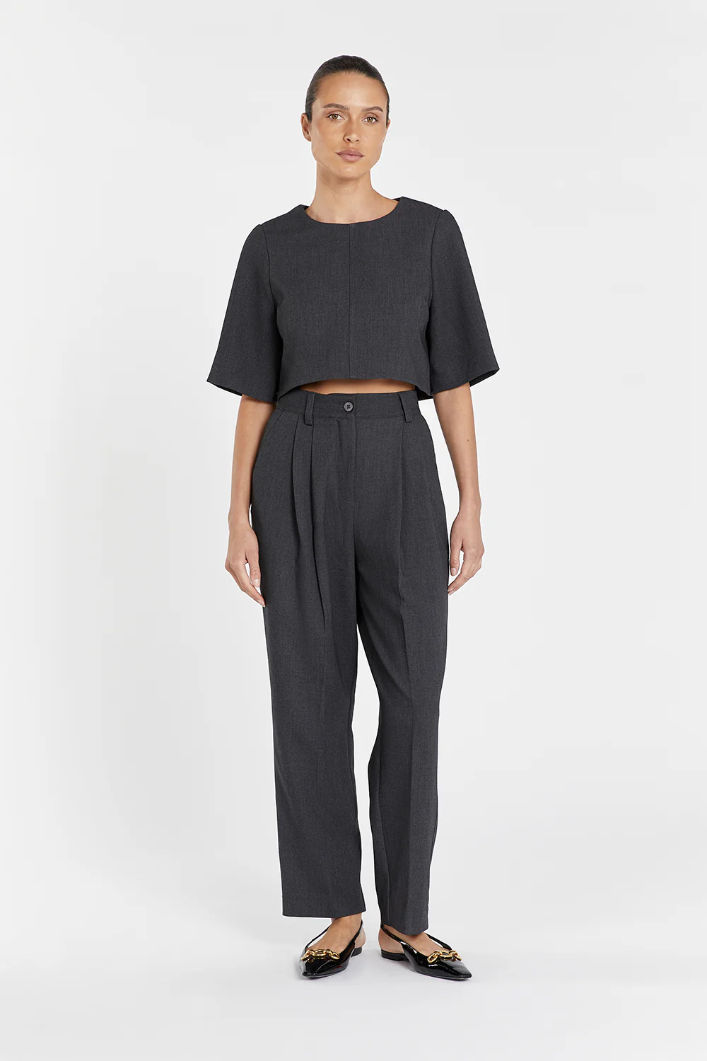 CAREY CHARCOAL CROPPED TEE - Gamepaces