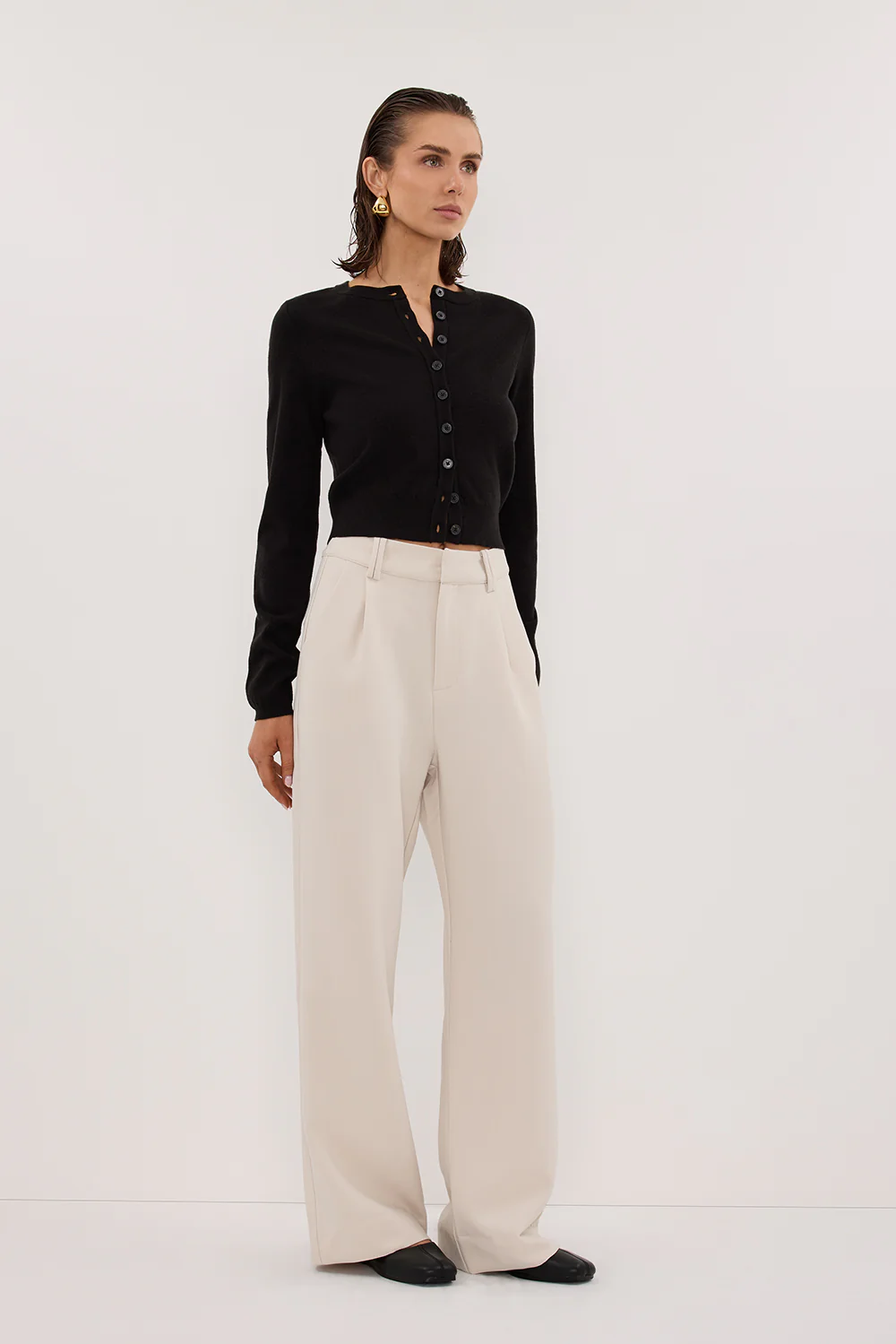 MONACO BLACK LONG SLEEVE CARDIGAN - Gamepaces