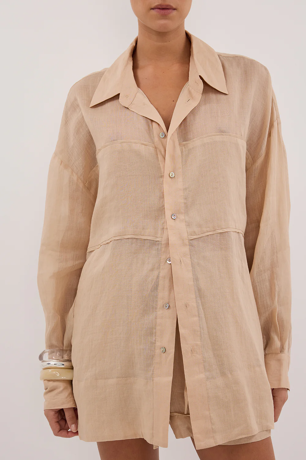 KAI MUSK OVERSIZED RAMIE LONG SLEEVE SHIRT - Gamepaces