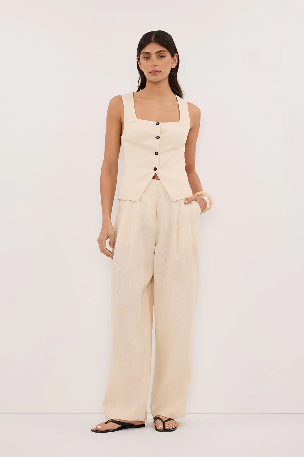 FRAN SANDSTONE LINEN PANT - Gamepaces