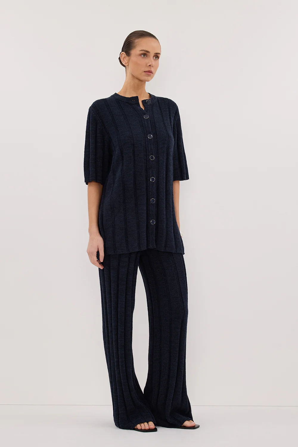 JAZZ INDIGO WIDE LEG KNIT PANT - Gamepaces