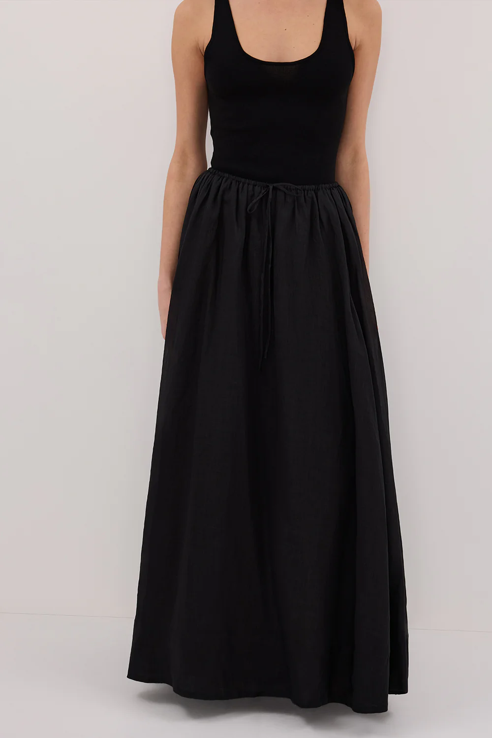 LAYNE BLACK RAMIE MAXI SKIRT - Gamepaces