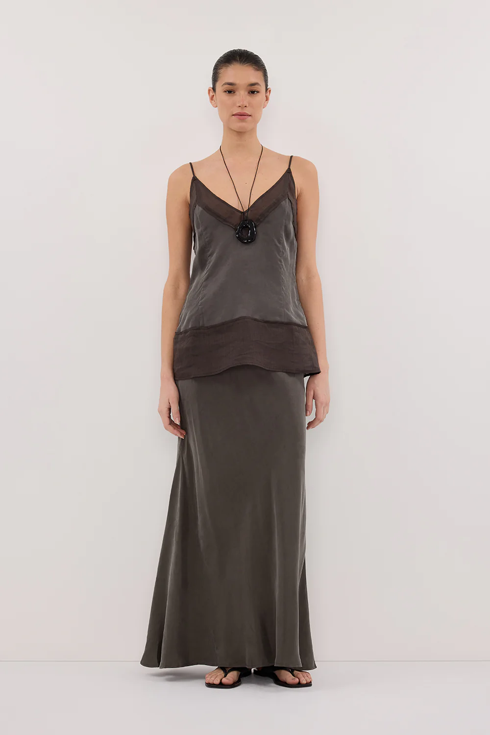 ADDISON PETROL BIAS CUPRO MAXI SKIRT - Gamepaces