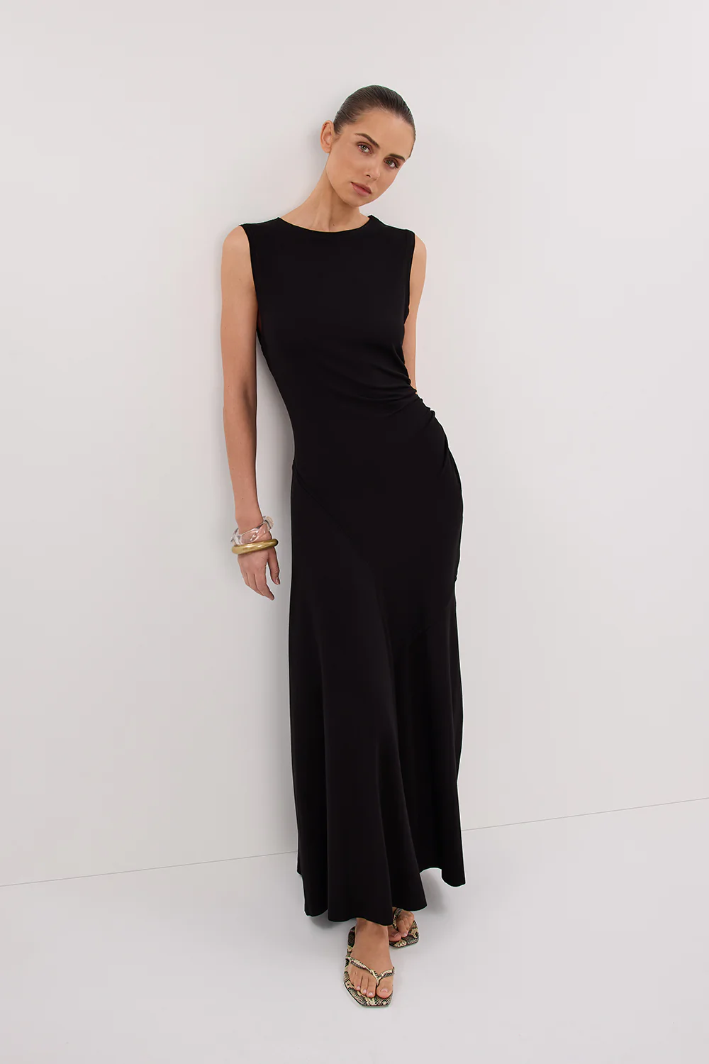HADLEY BLACK SLEEVELESS KNIT MAXI DRESS - Gamepaces