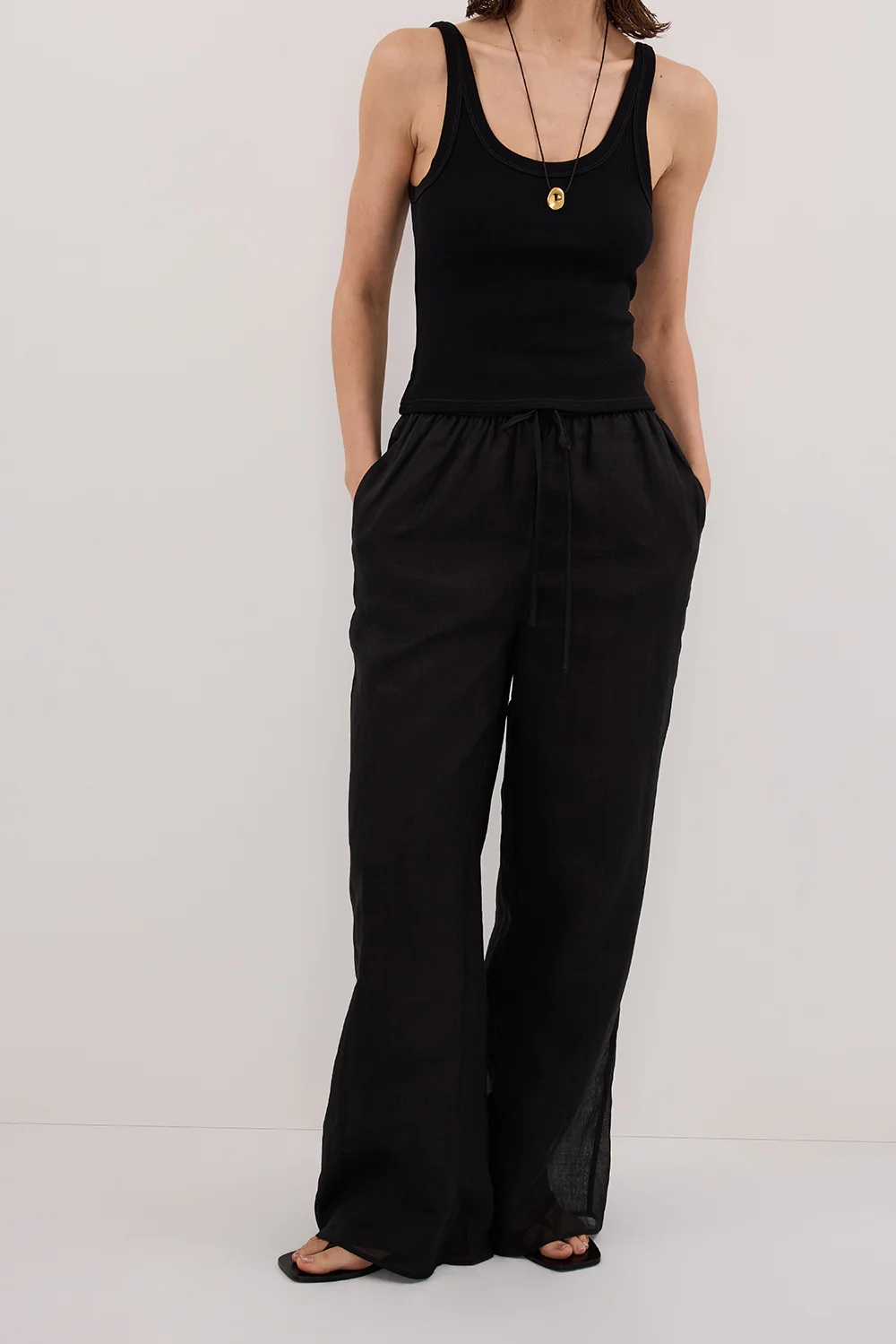 GINNY BLACK RAMIE PANT - Gamepaces