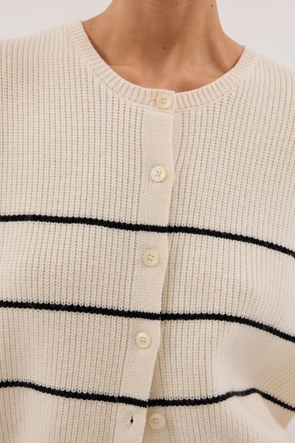 KATE CREAM STRIPE KNIT VEST - Gamepaces