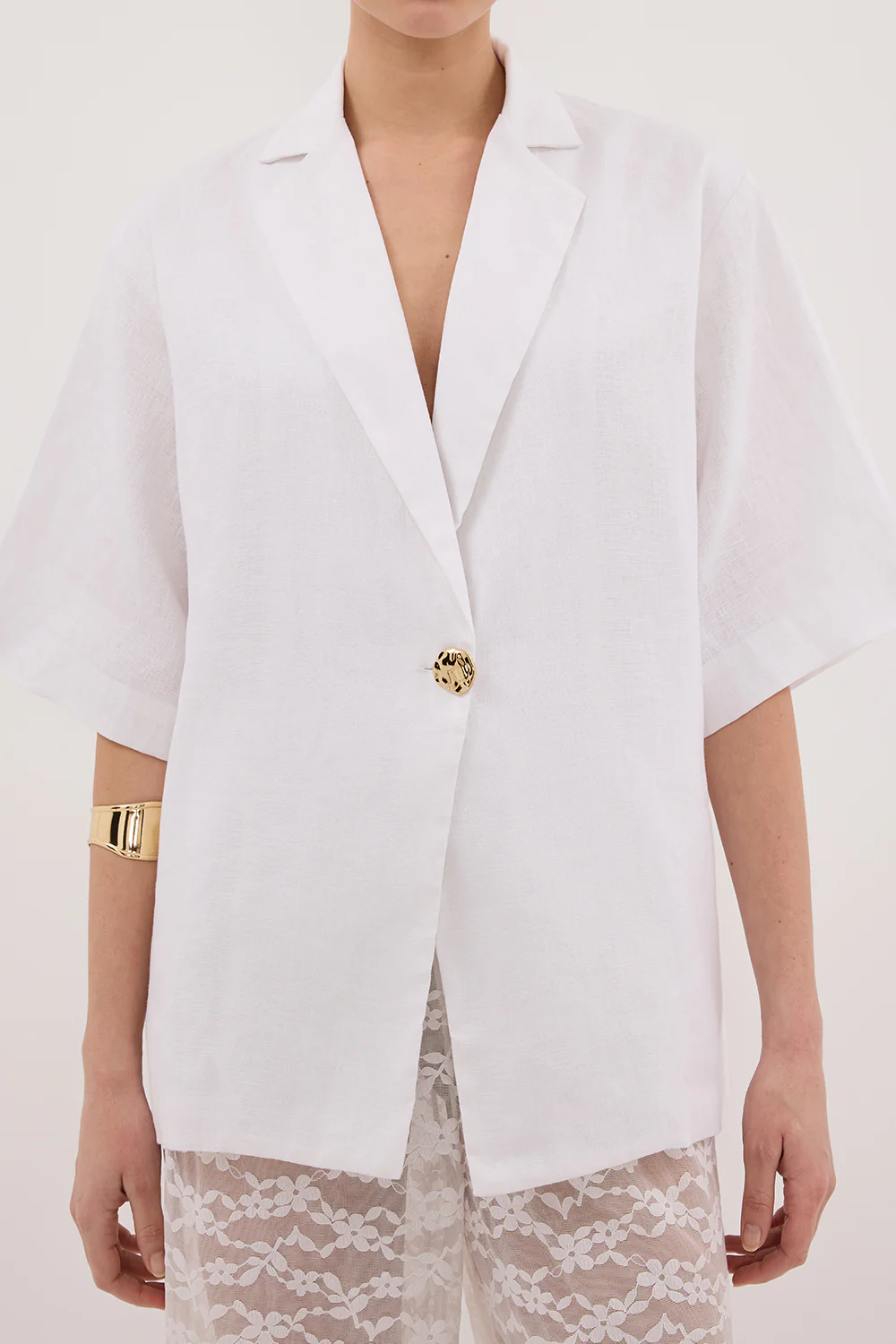 NALA WHITE LINEN RESORT SHIRT - Gamepaces