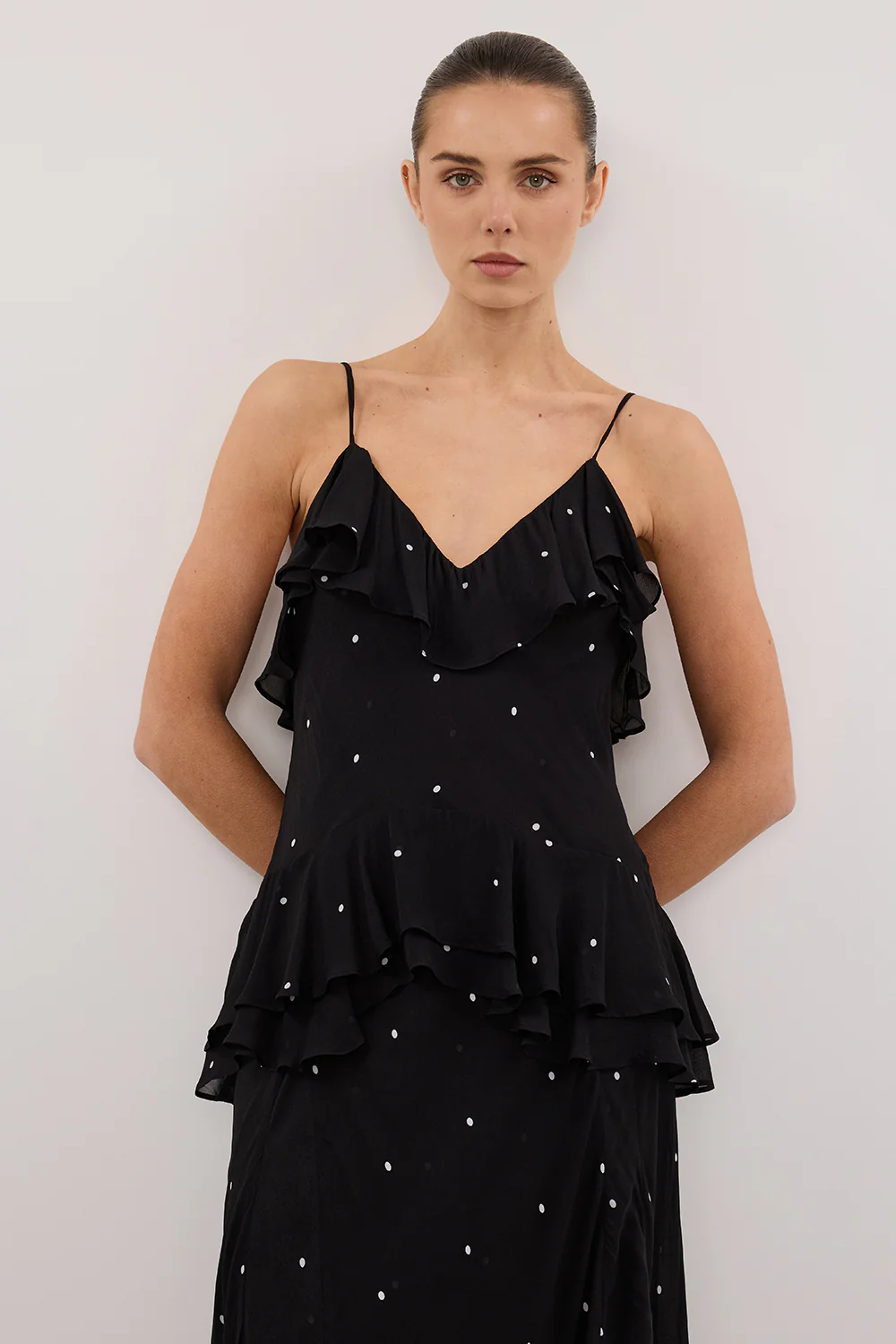 MELROSE BLACK SPOT MAXI DRESS - Gamepaces