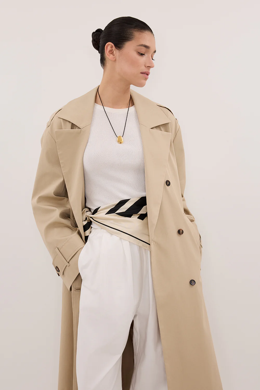 GABRIEL NATURAL BELTED TRENCH COAT - Gamepaces