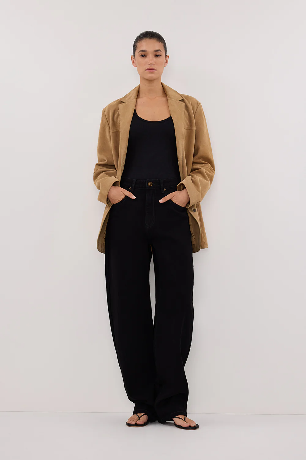 LIV BLACK DENIM BARREL LEG JEAN - Gamepaces