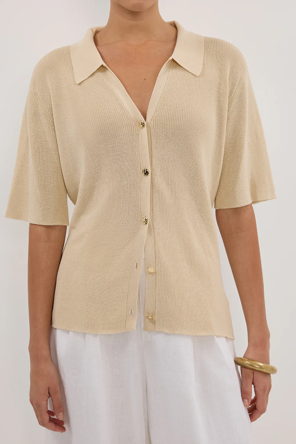 LIAM NATURAL KNIT POLO SHIRT - Gamepaces