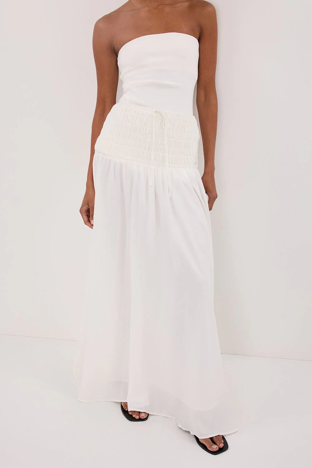 SIERRA WHITE TEXTURED MIDI SKIRT - Gamepaces