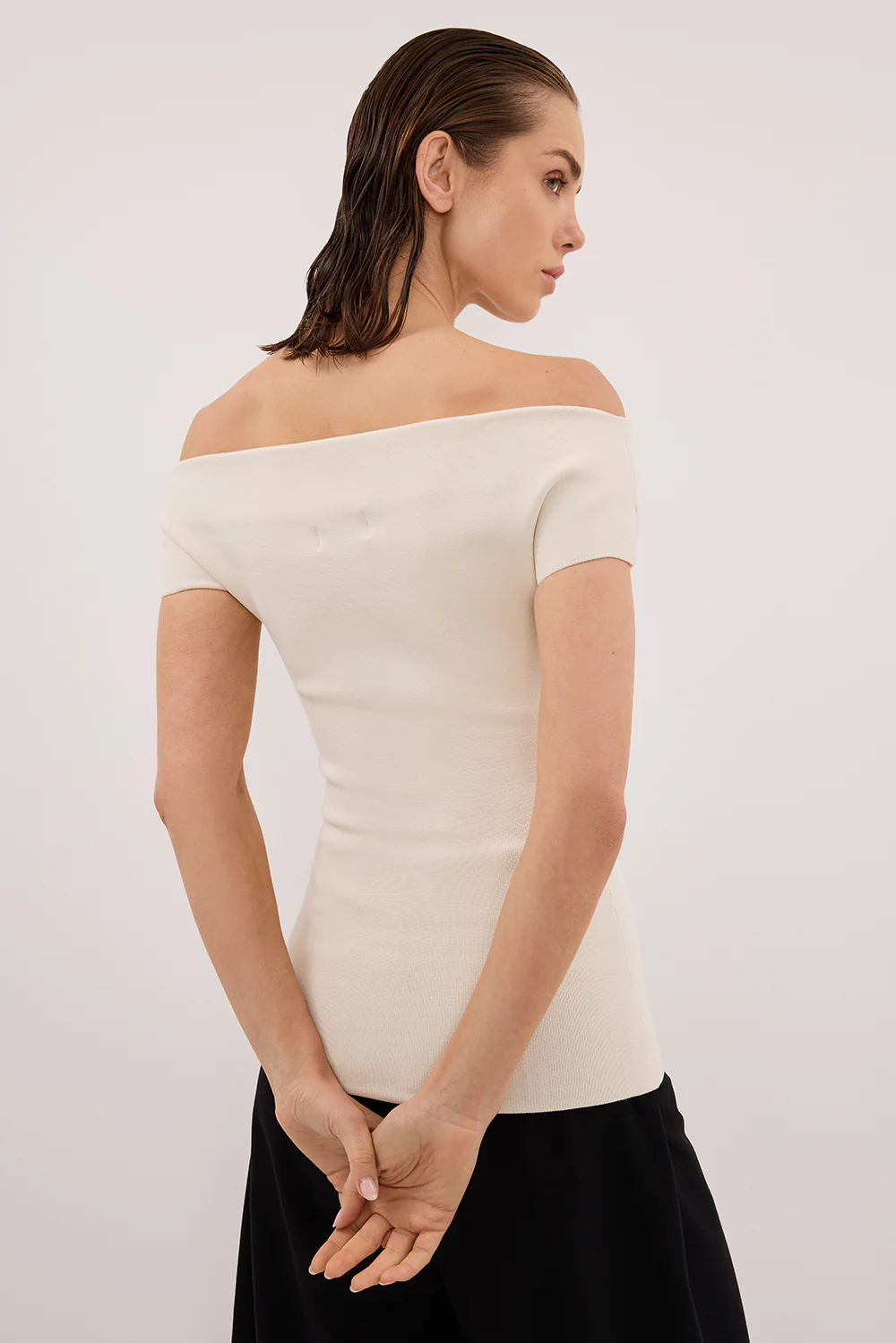 ASTRID PLASTER OFF SHOULDER KNIT TOP - Gamepaces
