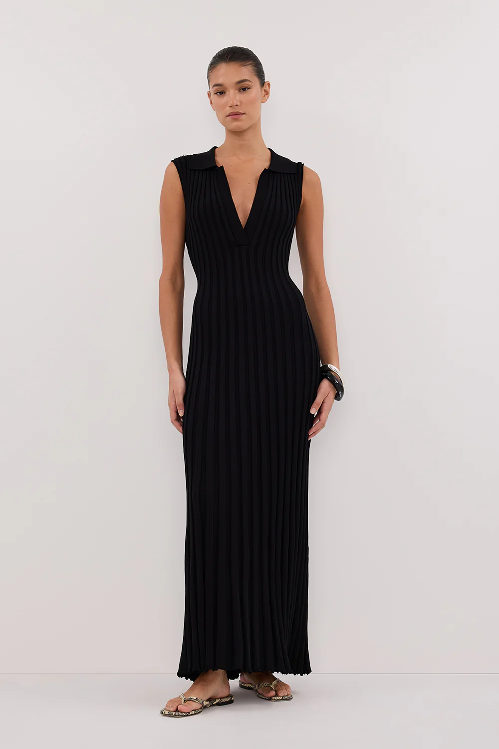 HAL BLACK SLEEVELESS KNIT MAXI DRESS - Gamepaces
