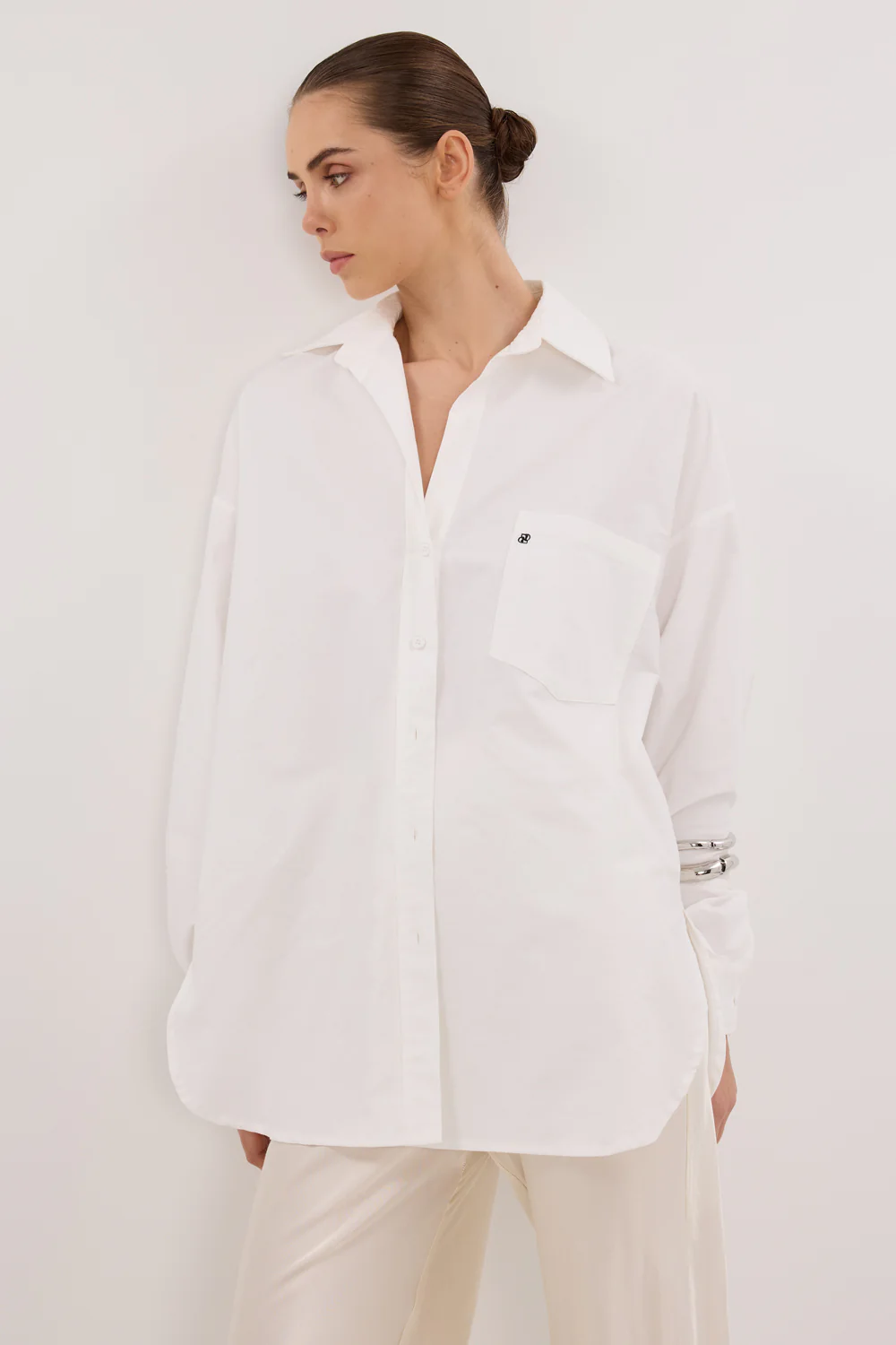 RHEA WHITE OVERSIZED COTTON SHIRT - Gamepaces