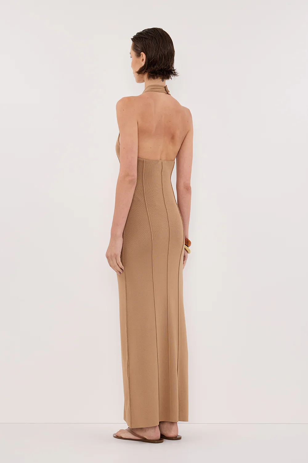 LISS TAN HALTER MAXI DRESS - Gamepaces