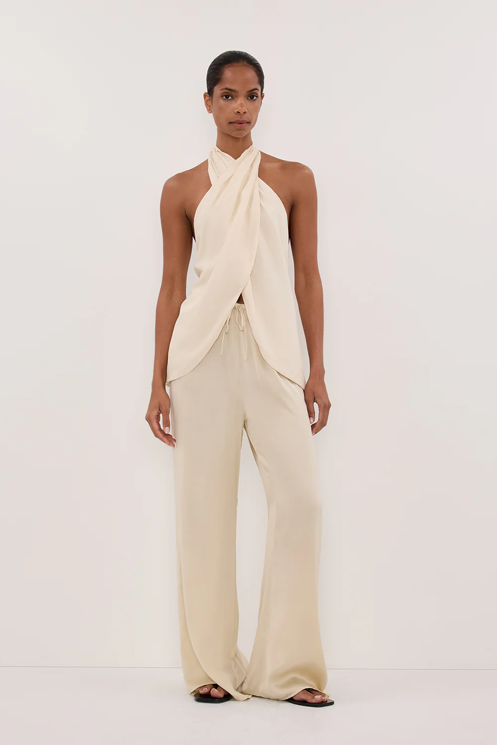 ADDIE STRAW CUPRO DRAWSTRING PANT - PRE ORDER - Gamepaces