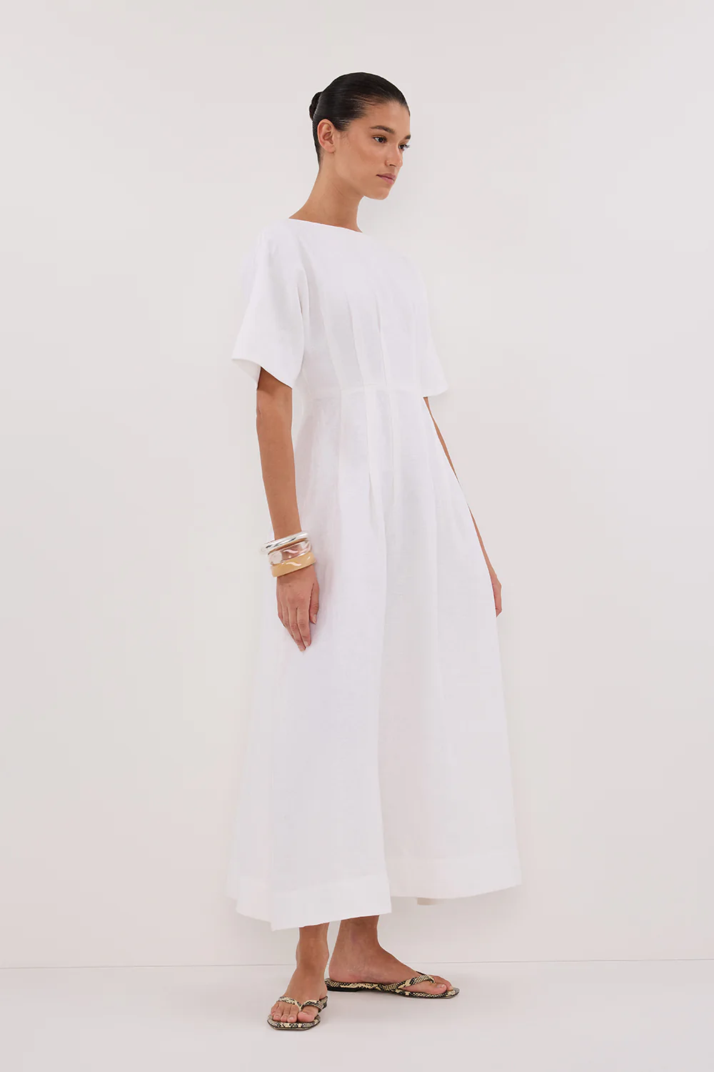RAF OFF WHITE BOATNECK MIDI DRESS - Gamepaces