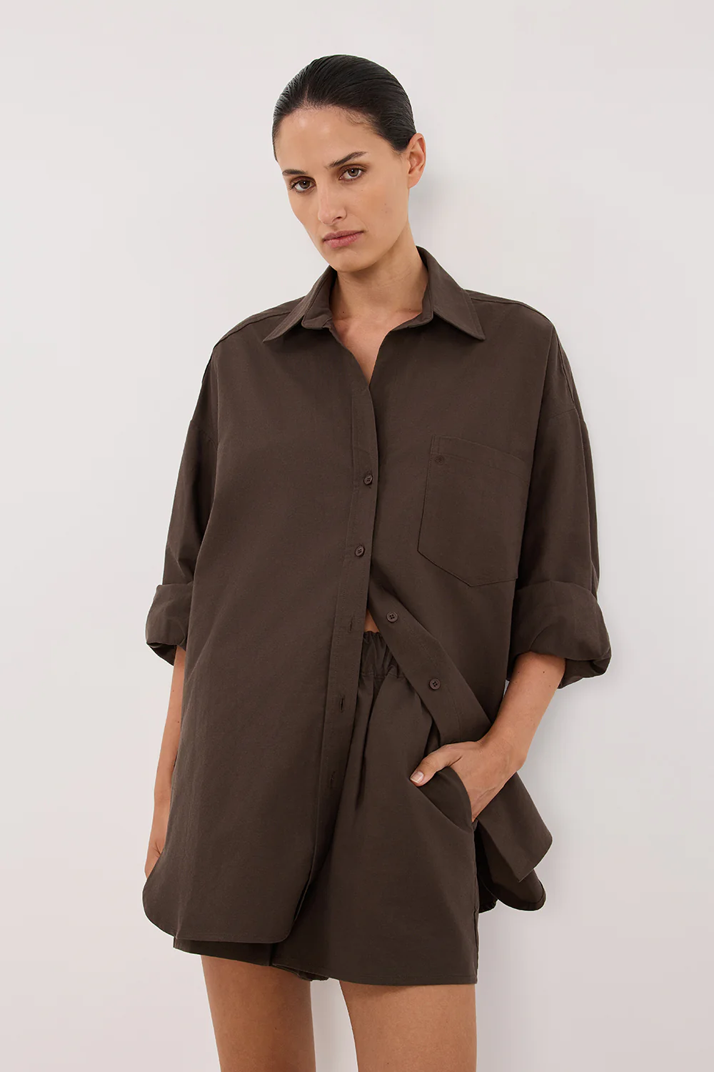 RHEA BITTER CHOC COTTON SHORT - Gamepaces