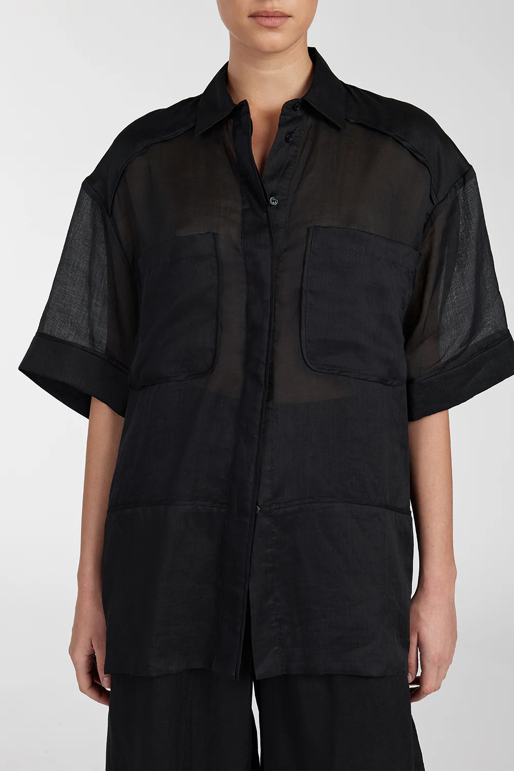 KAI BLACK RAMIE RESORT SHIRT - Gamepaces