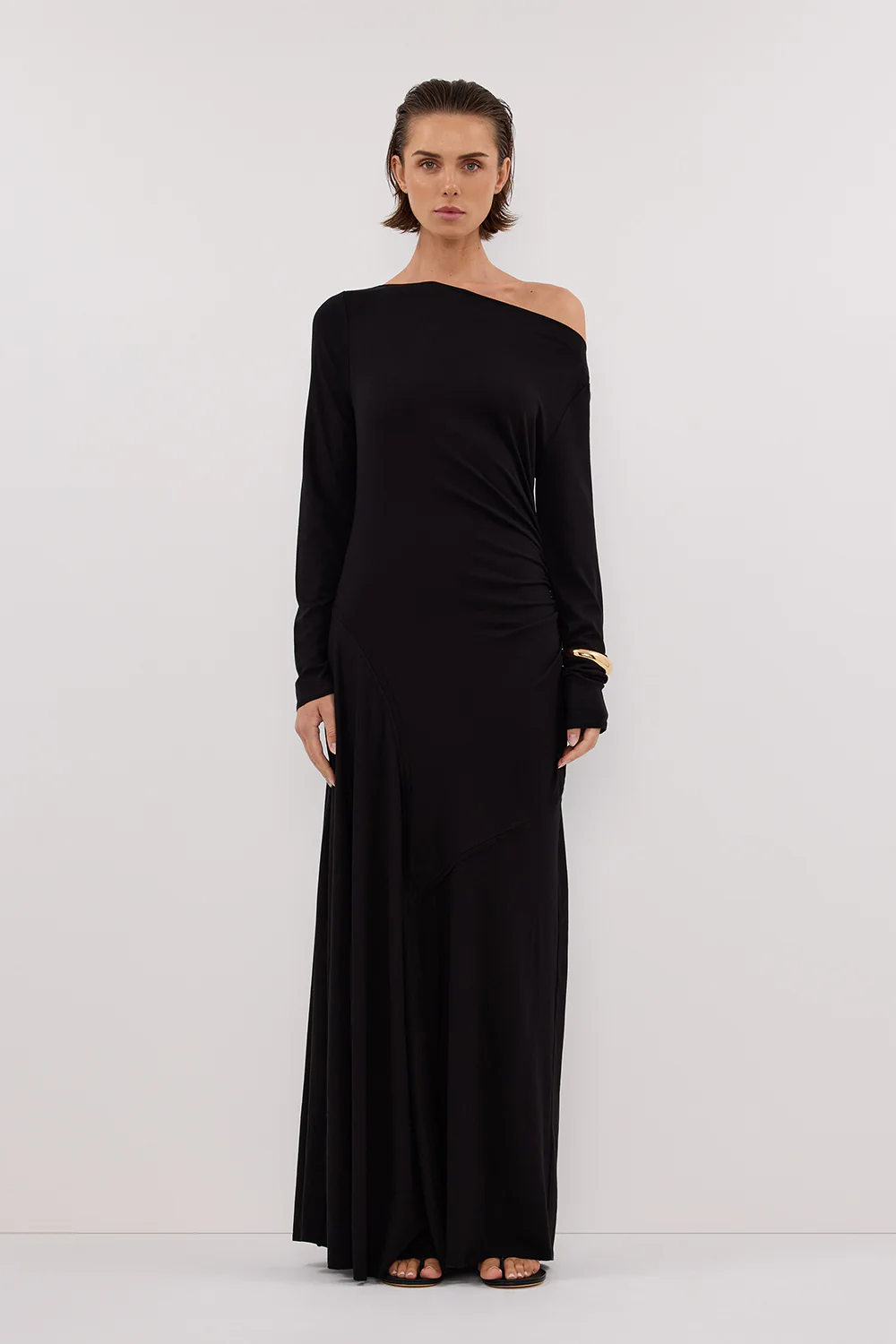 HADLEY BLACK LONG SLEEVE KNIT MAXI DRESS - Gamepaces