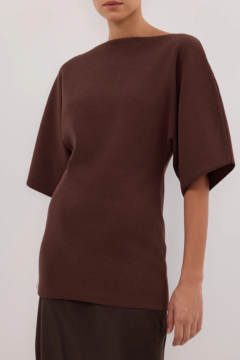 LIA WALNUT SLEEVED KNIT TOP - Gamepaces