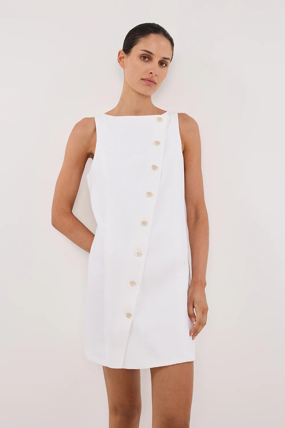 TOMMY WHITE LINEN MINI DRESS - Gamepaces