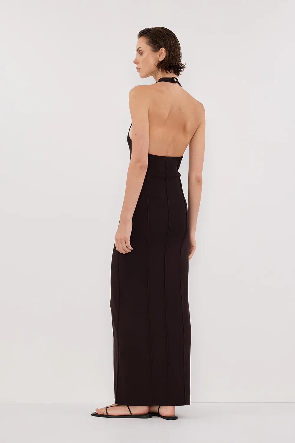 LISS BITTER CHOC HALTER MAXI DRESS - Gamepaces