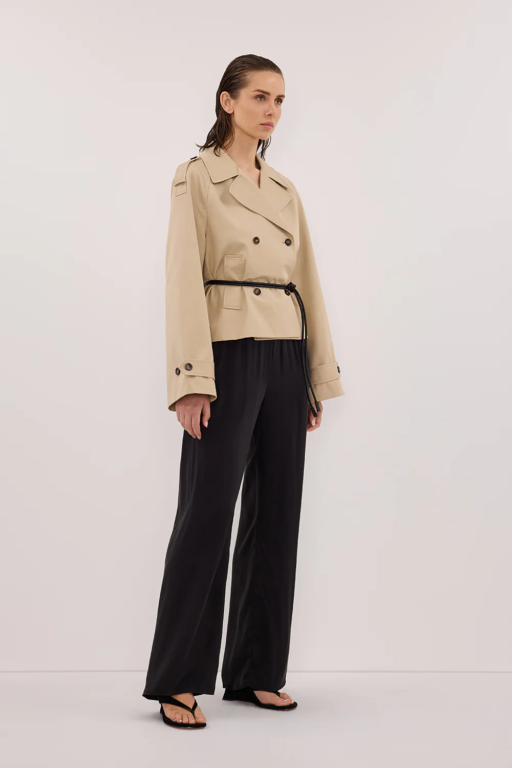 GABRIEL NATURAL CROPPED TRENCH COAT - Gamepaces