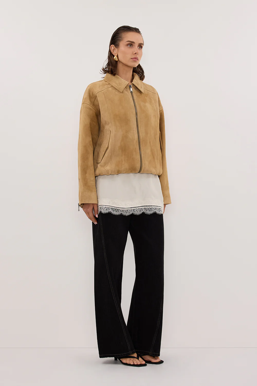 CARSON JET BLACK WIDE LEG JEAN - Gamepaces