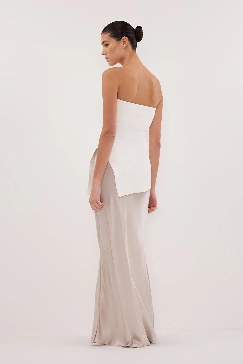 CHARLI CHALK SATIN MAXI SKIRT - Gamepaces