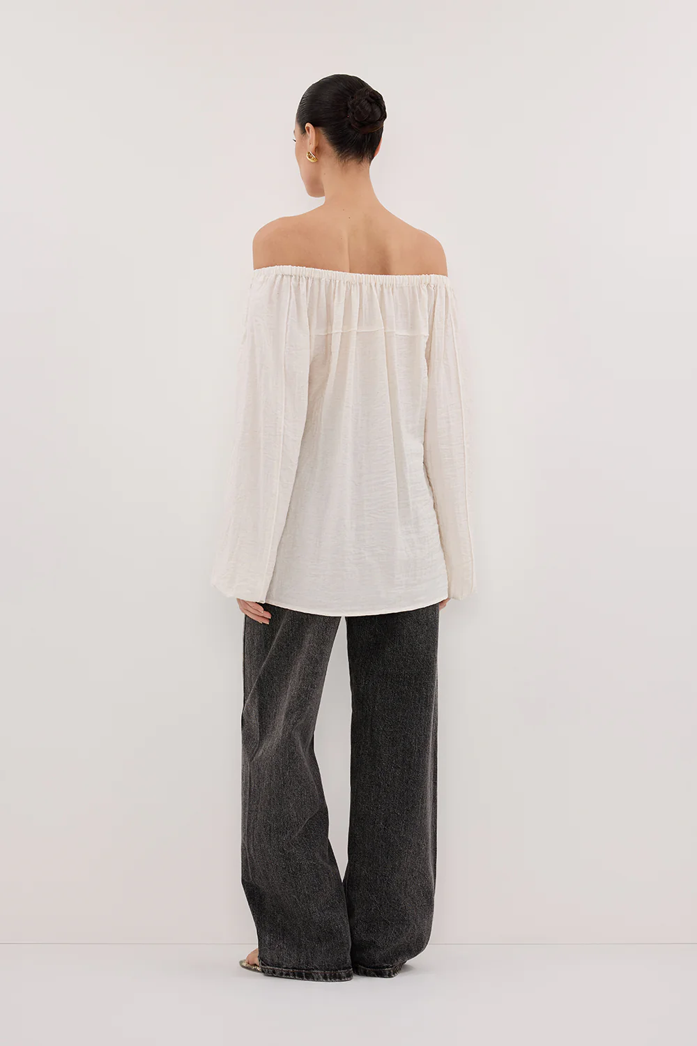 SHANIYA CREAM MARLE LONG SLEEVE TOP - Gamepaces