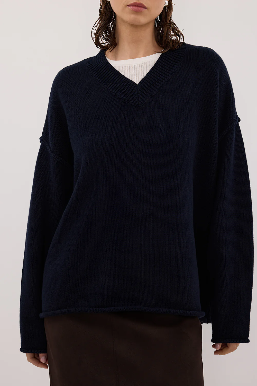 FLINT INK V NECK KNIT JUMPER - Gamepaces