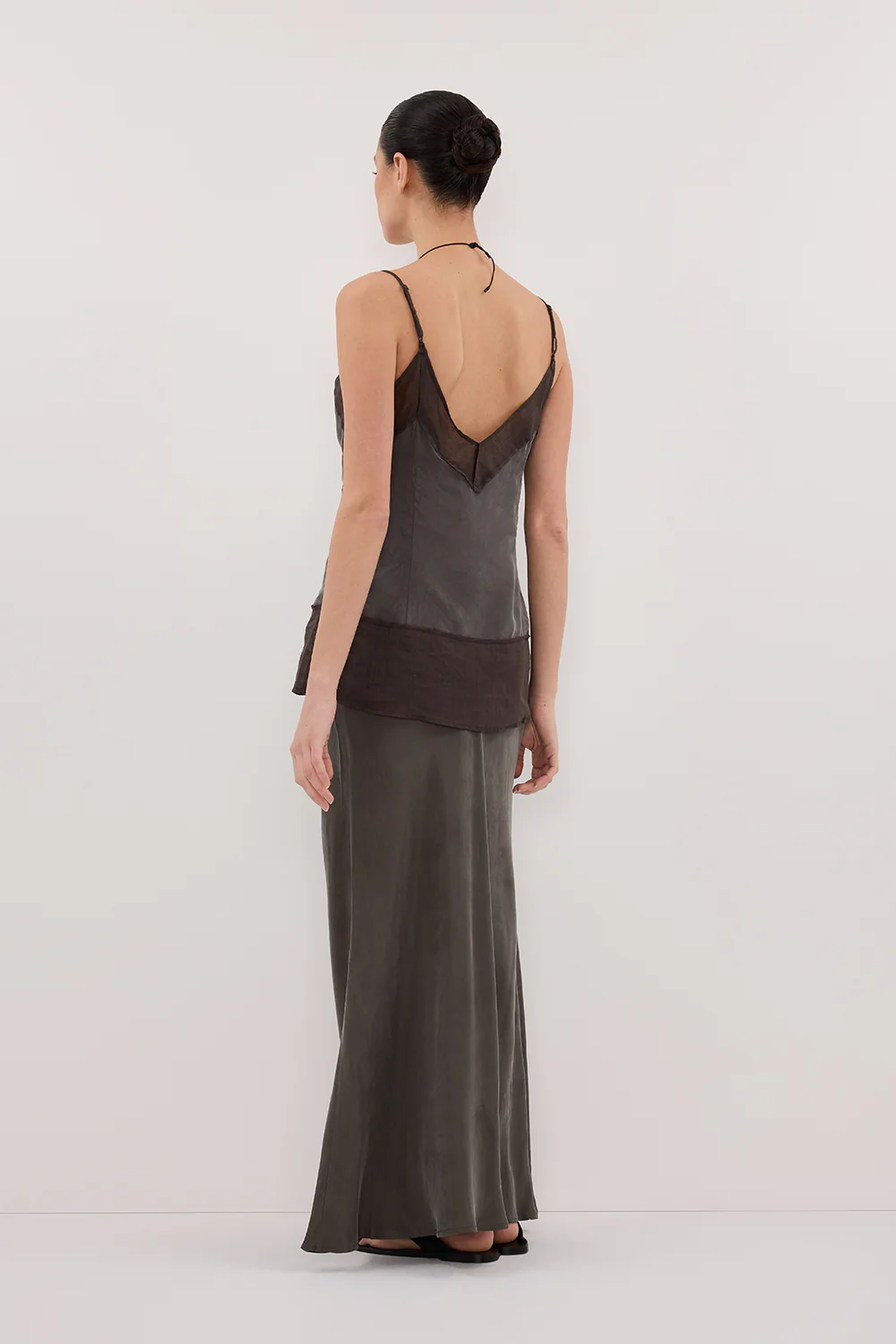 ADDISON PETROL BIAS CUPRO MAXI SKIRT - Gamepaces