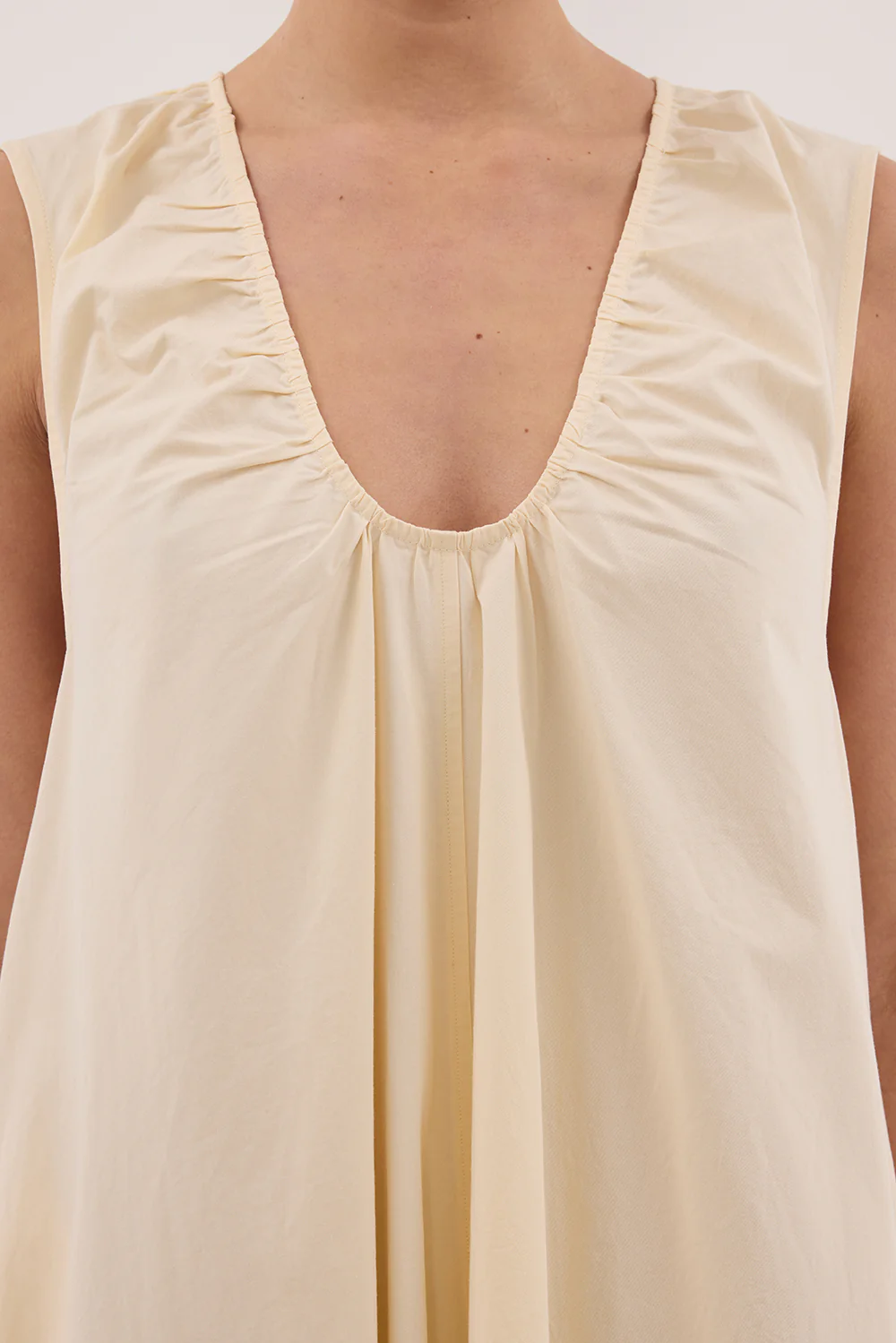 GABBY BUTTERMILK OVERSIZED COTTON MIDI DRESS - Gamepaces