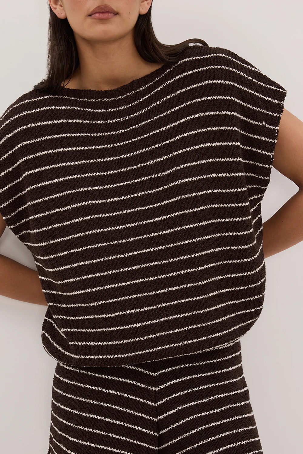 ASPEN CHOC STRIPE KNIT TOP - Gamepaces