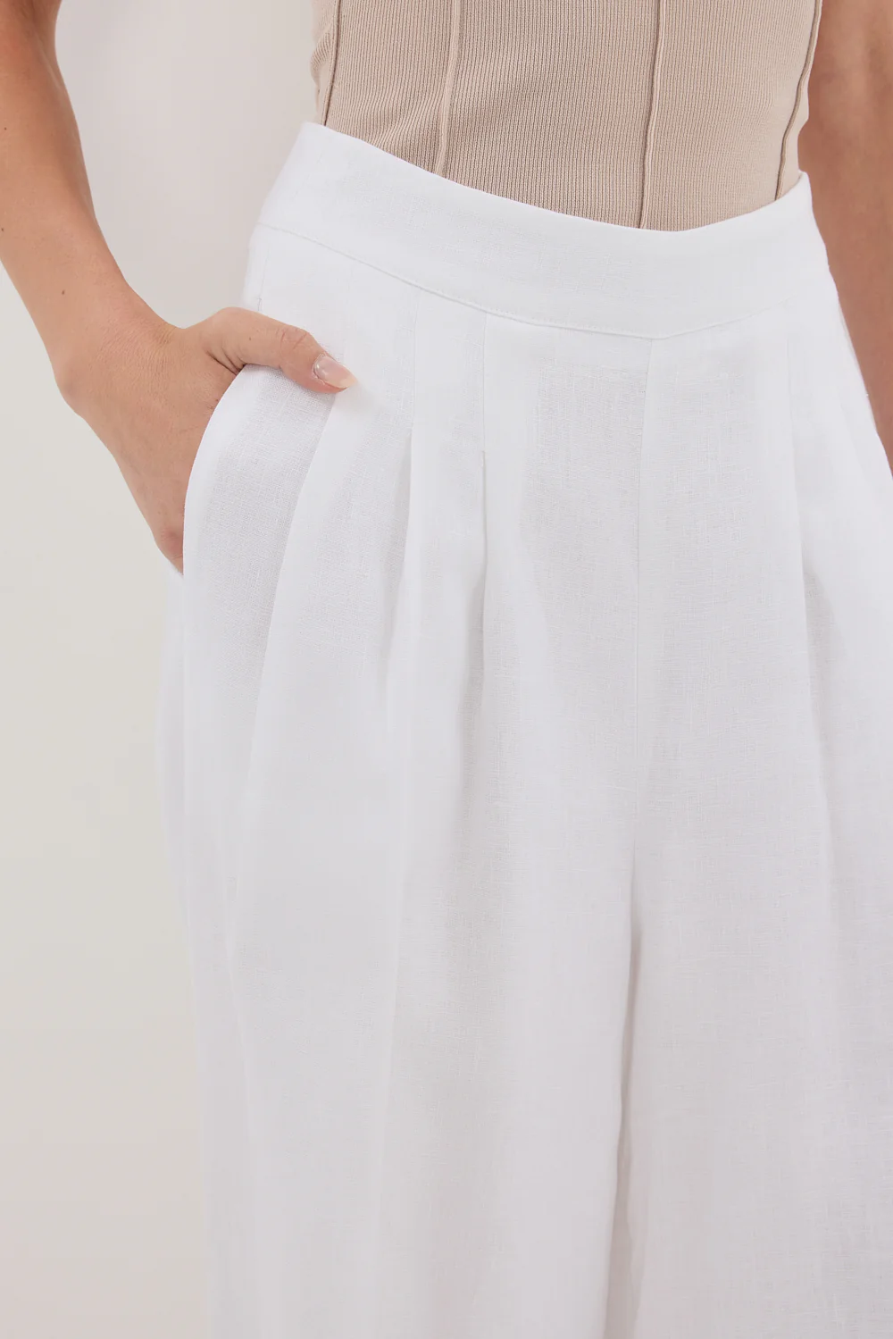 CODY WHITE WIDE LINEN PANT - Gamepaces