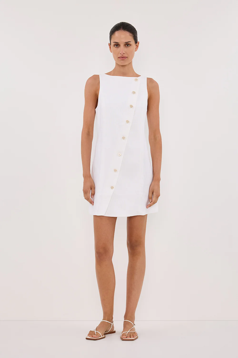 TOMMY WHITE LINEN MINI DRESS - Gamepaces