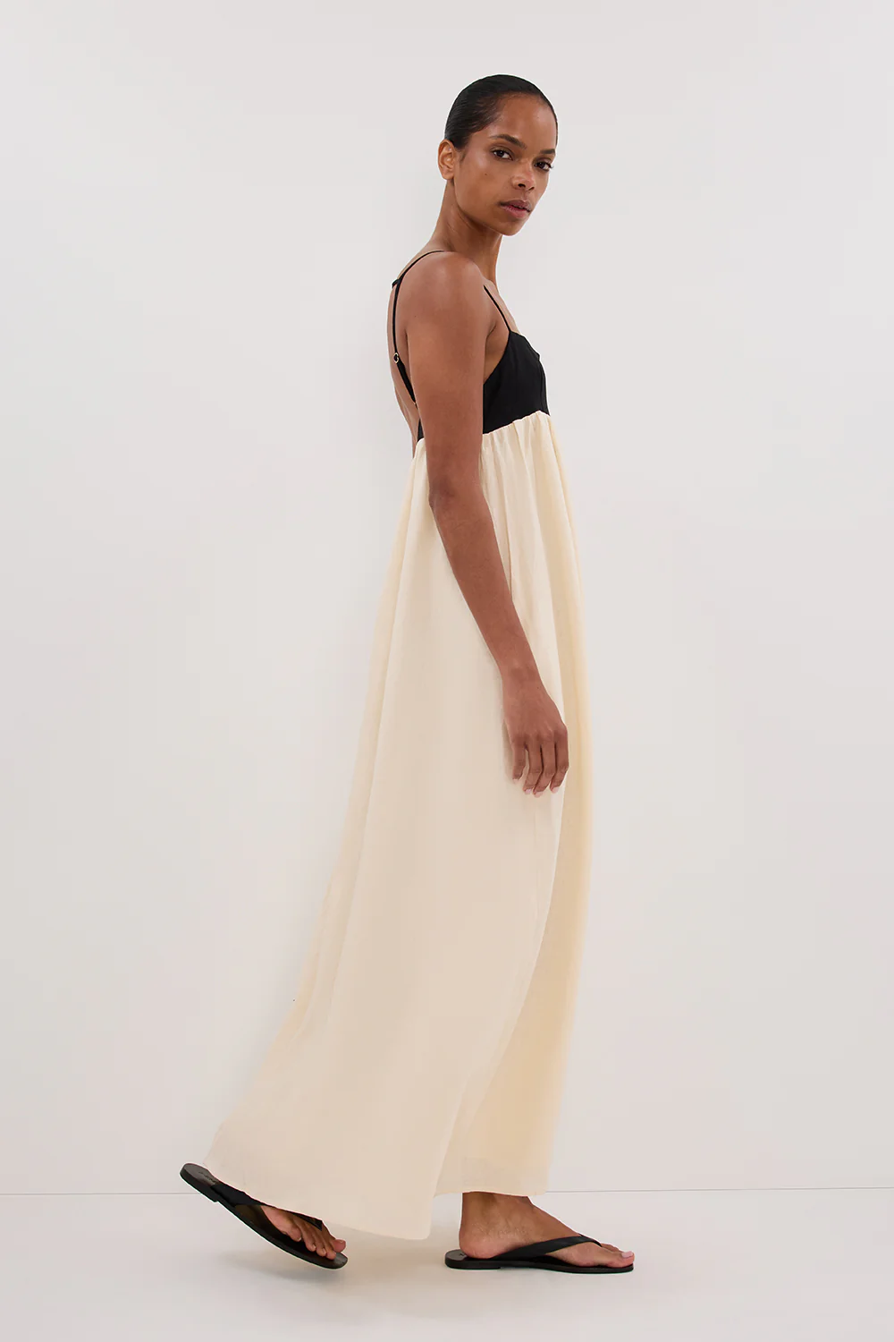 ELENA BUTTERMILK LINEN MAXI DRESS - Gamepaces