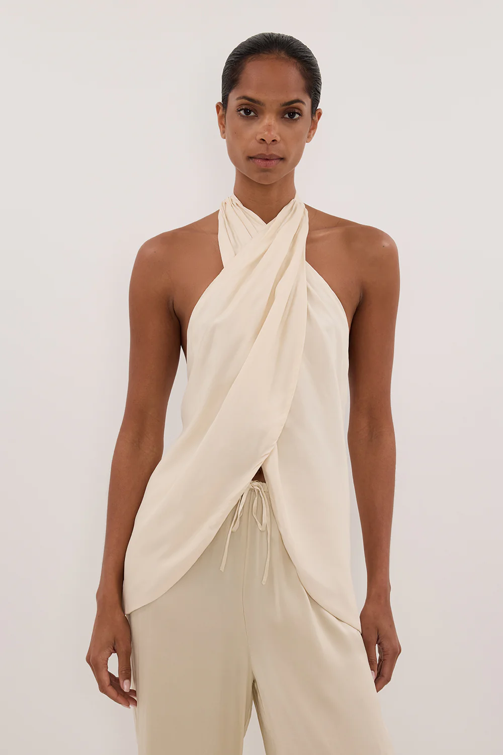 ADDIE STRAW CUPRO HALTER TOP - PRE ORDER - Gamepaces