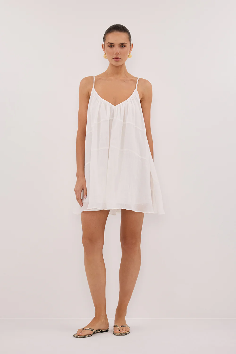 KAHN WHITE RAMIE MINI DRESS - Gamepaces
