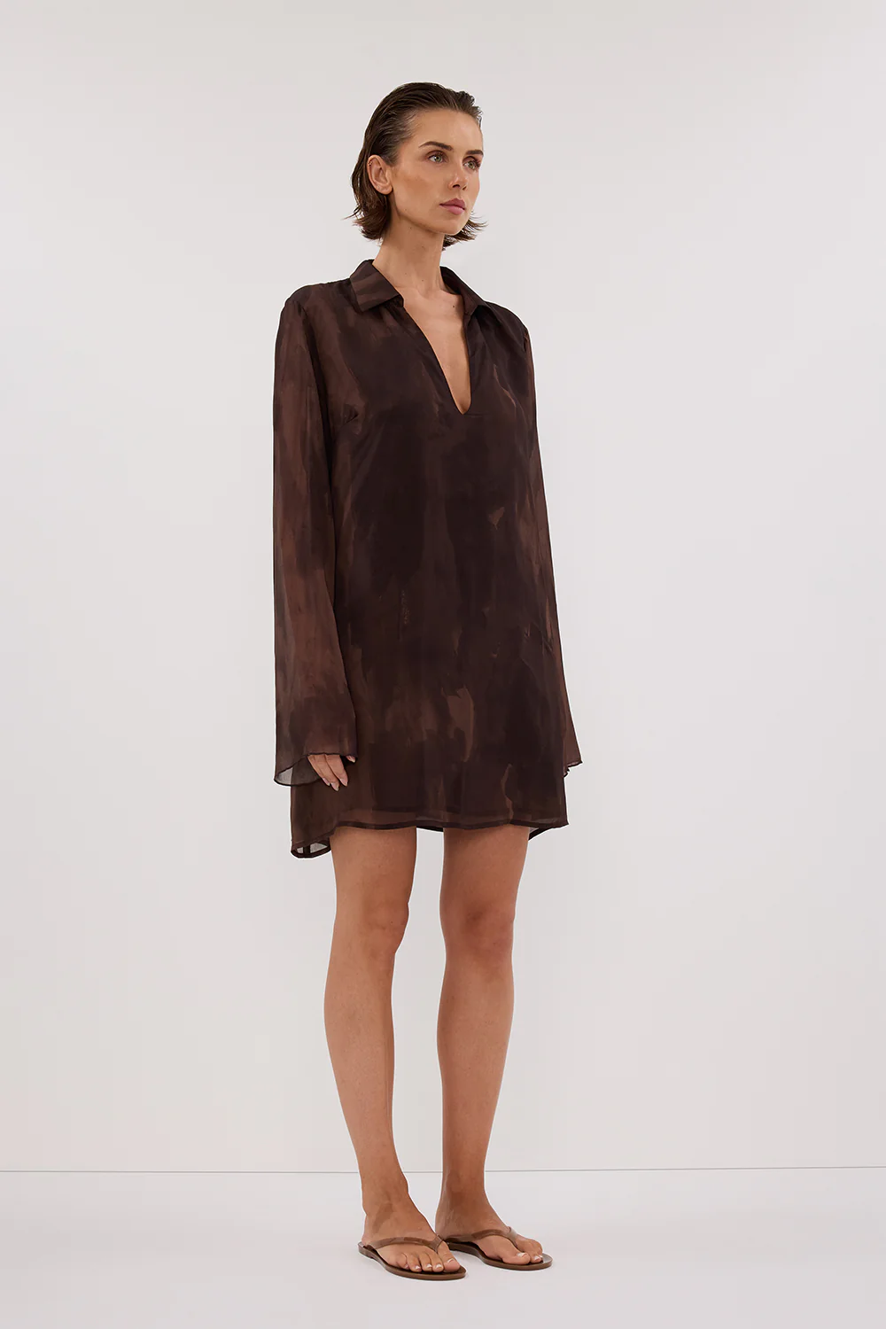 WILLOW CHOC LONG SLEEVE MINI DRESS - Gamepaces