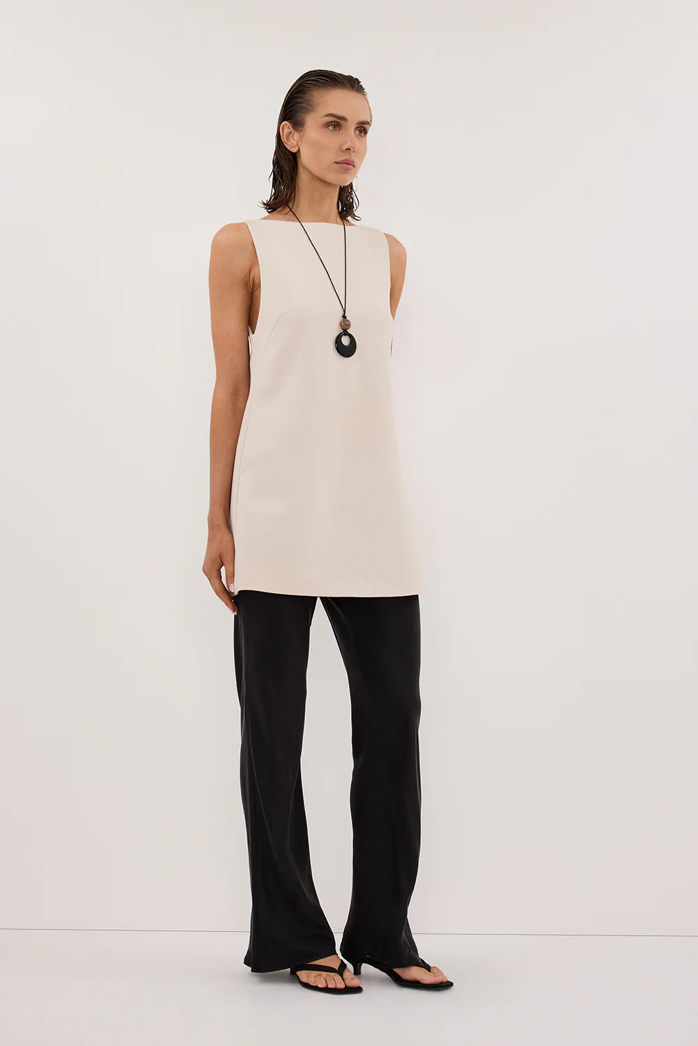 KYRA BLACK SILK BIAS PANTS - Gamepaces