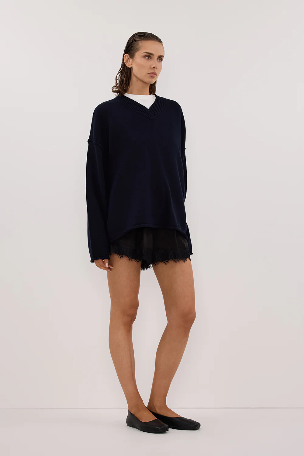 ANDREA BLACK CUPRO LACE SHORT - Gamepaces